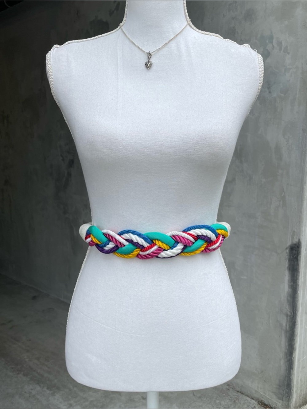 Vintage 80s Rainbow Clowncore Braided Belt